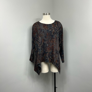 Soft Surroundings Brown Print‎ Blouse